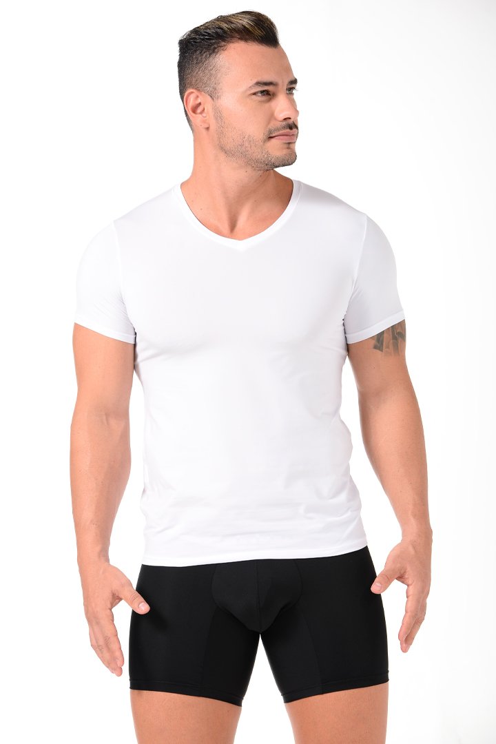 3987 Geordi Camiseta Cuello V Manga Corta Microfibra