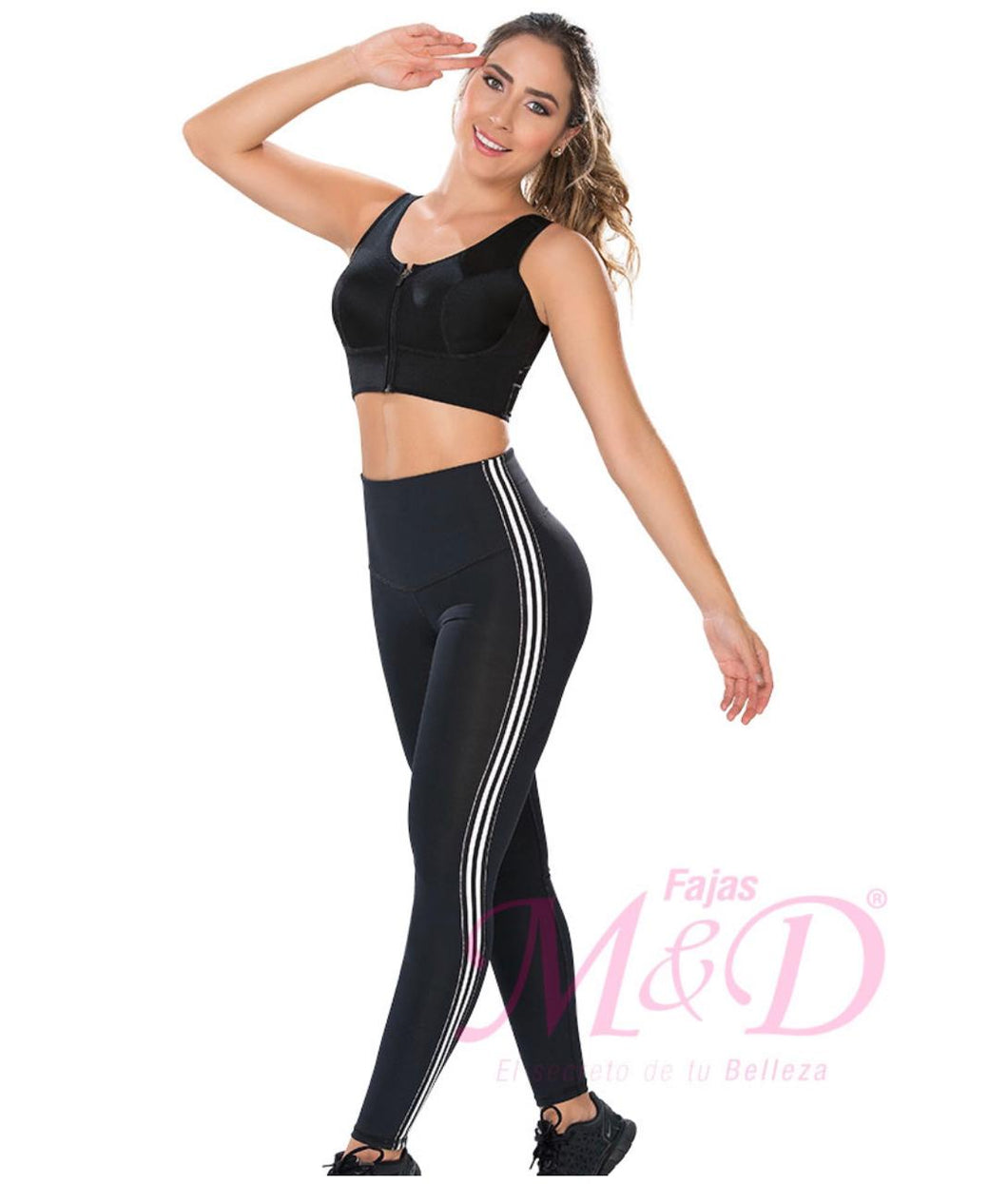 L0592 MYD Leggings deportivo con realce natural en glúteos bajo