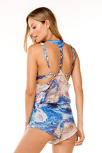 Cargar imagen en el visor de la galería, 5301 Corpo Swimwear Blue Calma Mesh Jumpsuit
